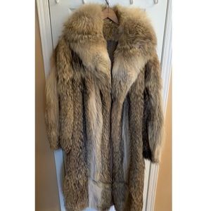 Gorgeous vintage full length real coyote fur coat